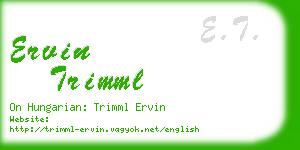 ervin trimml business card